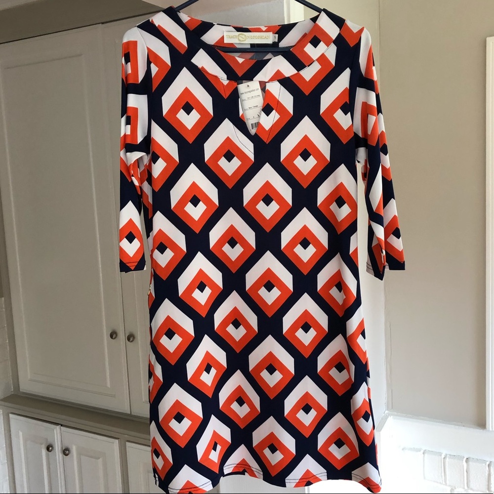 Tracy Negoshian geometric print dress, small